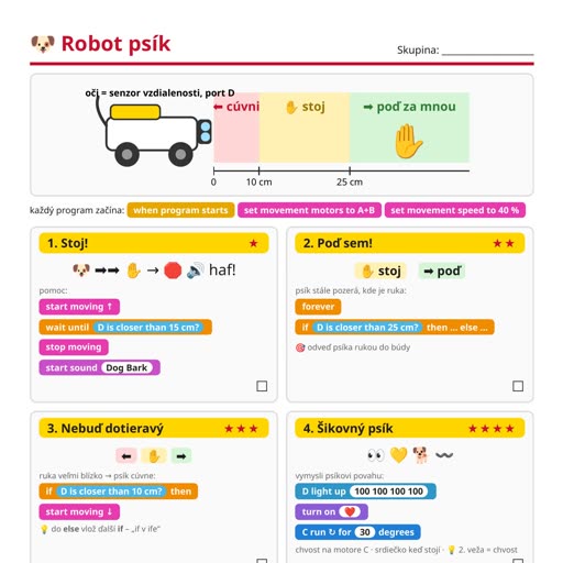 Pracovný list Robot psík